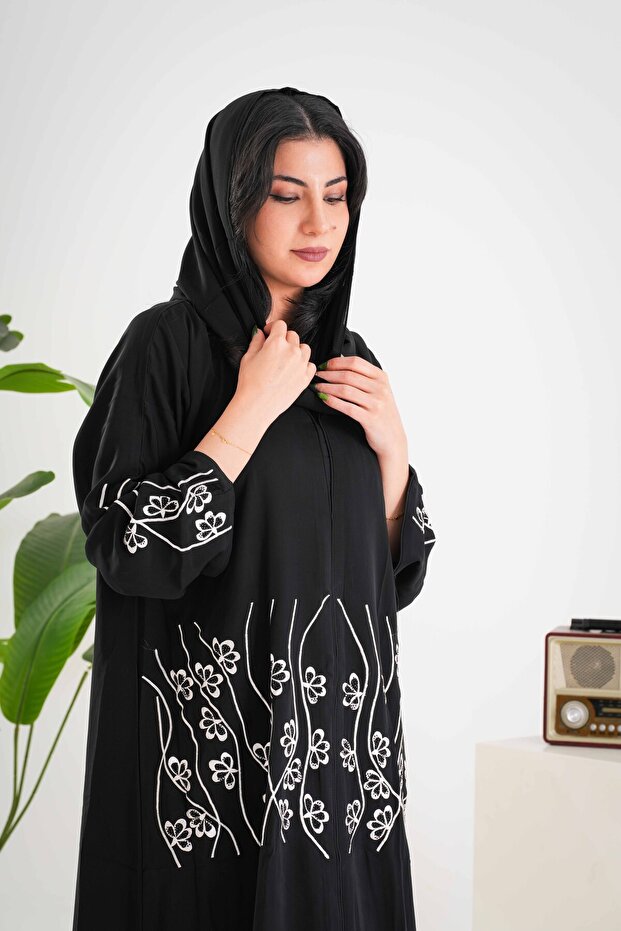 BLACK NIDA HANDWORK ABAYA