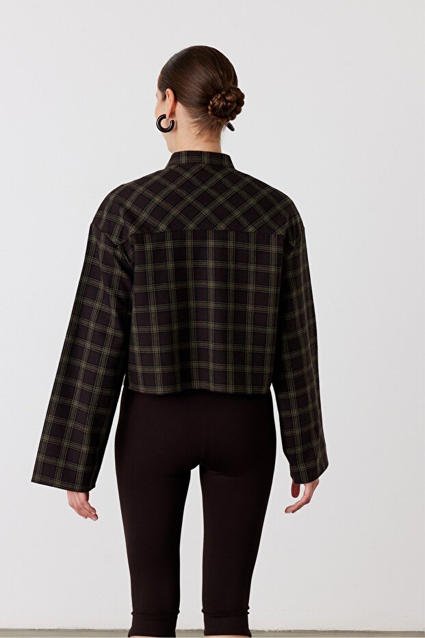 Clair Ekose Gömlek Yeşil - 5