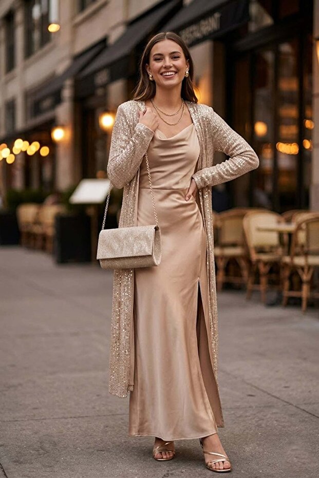 Varol 336 Women's Evening Dress Bag Gold