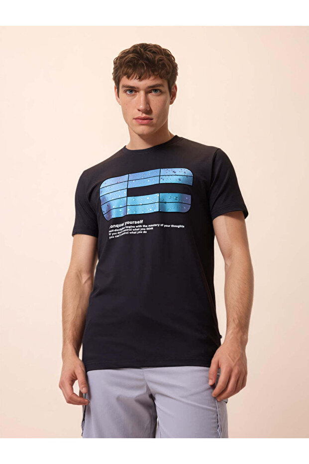 Graphic Print Regular Fit Black T-shirt