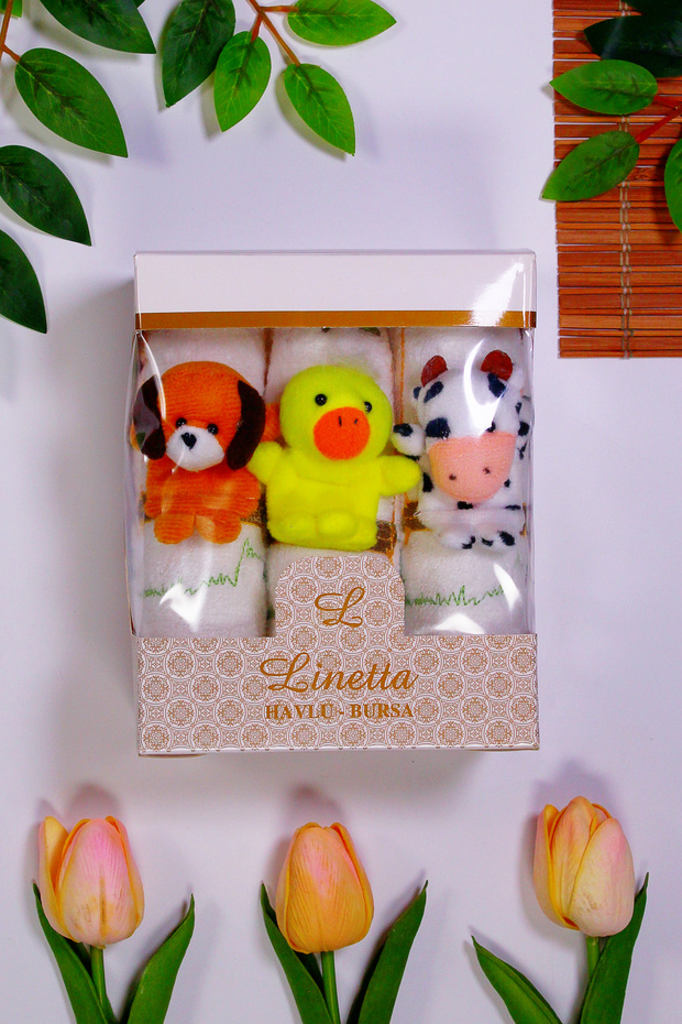 Velvet Kitchen Towels with Mascot Figures, Set of 3