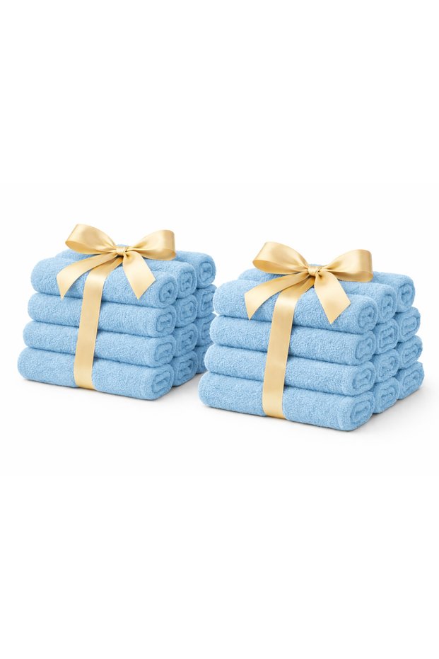 Terry Cotton Face Towels - Pack of 24 | 600 GSM - Ultra Soft, Highly Absorbent, Premium Quality