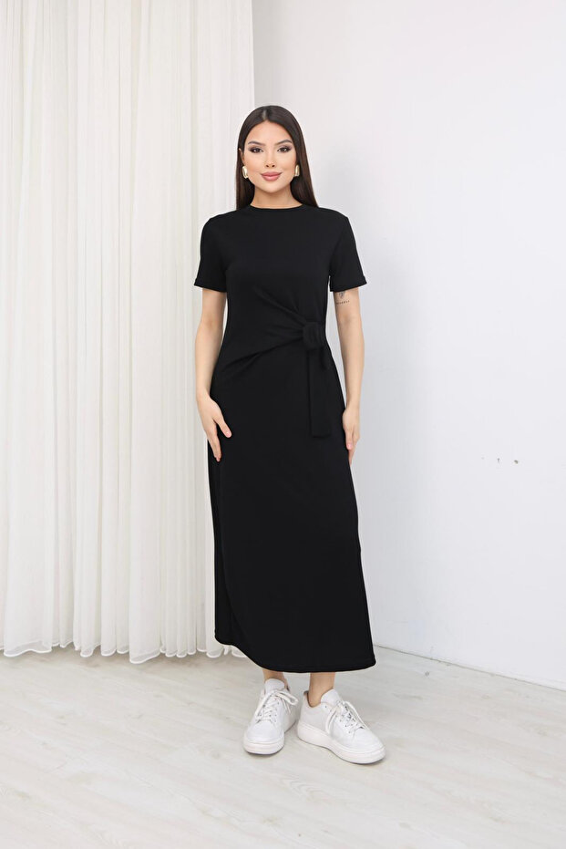 Women's Short Sleeve Side-Tie Dress