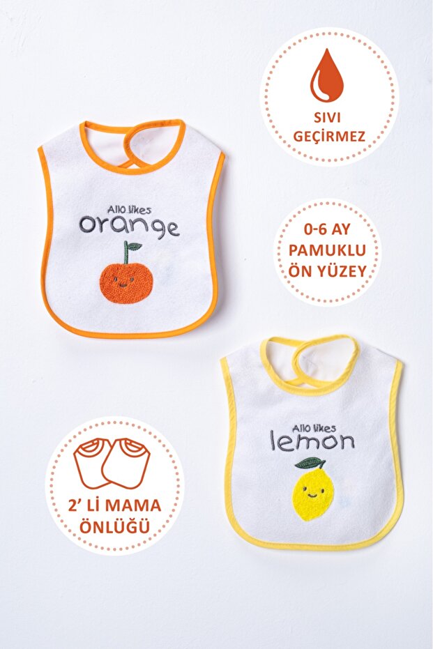 BUUDE Sıvı Geçirmez 2 li Pamuk Mama Önlüğü