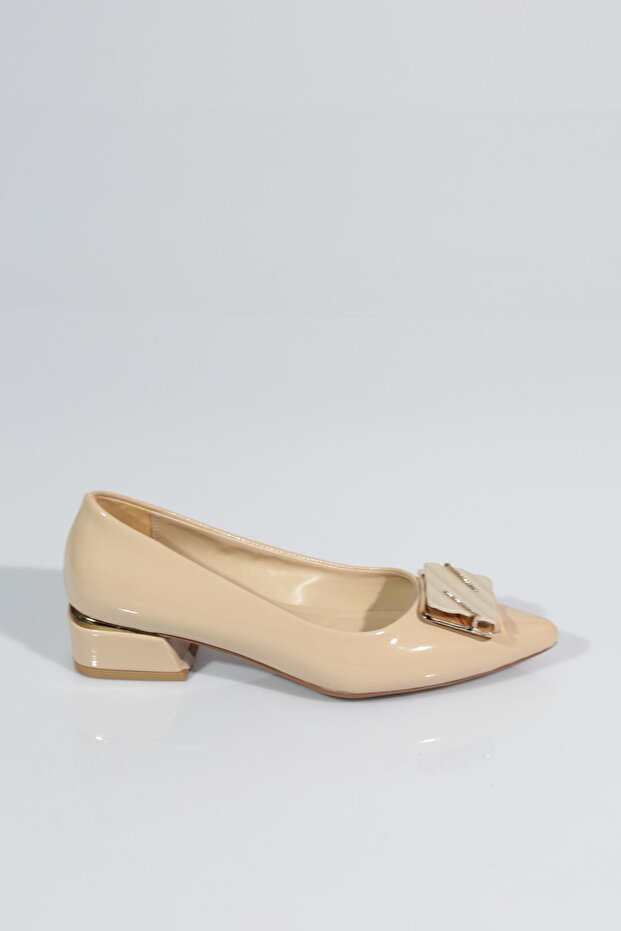 6846 Women's Square Buckle Heeled Shoes