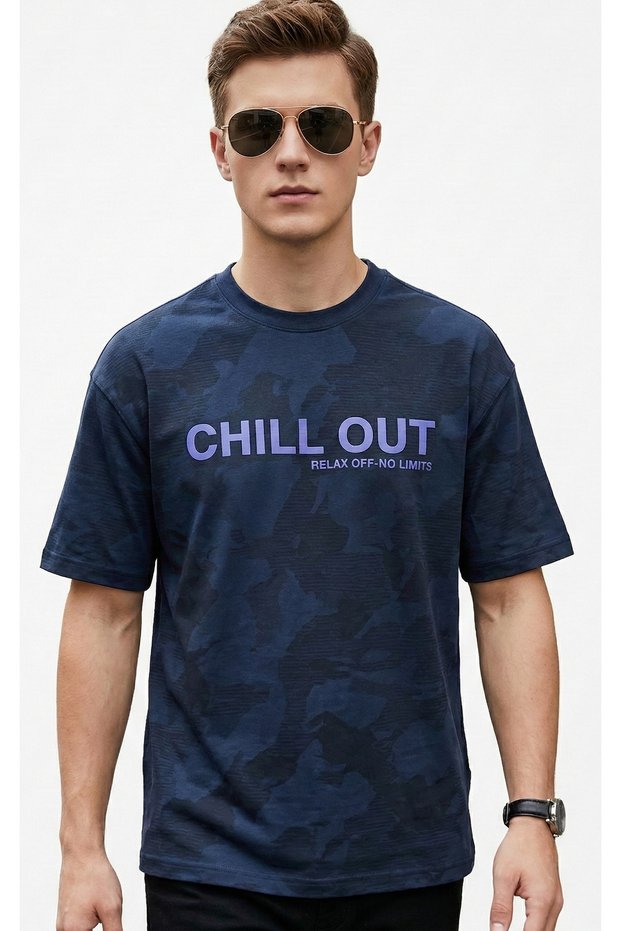 Drop Shoulder Tshirt Blue