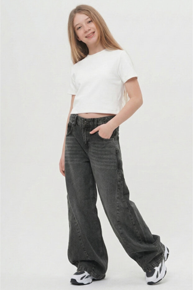 Unisex Wide Leg Loose Bottom Wear Jeans