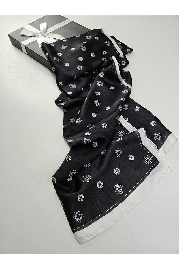 Luxury Voile Silk Shawl Hijab Foulard Scarf Shawl Flower Pattern 90 X 180 cm