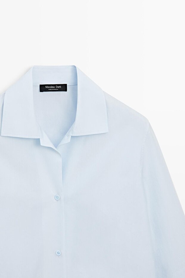 Pamuklu poplin gömlek - 6
