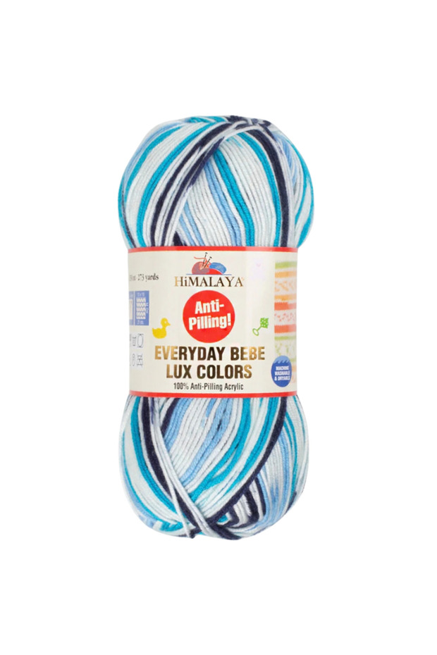Bebe Lux Colors 5-Pack Advantageous 100% Anti-Pilling Acrylic 100 Gr 250 m Ebruli Knitting Yarn - 5 Pcs