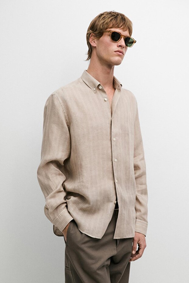 %100 keten gömlek - 2