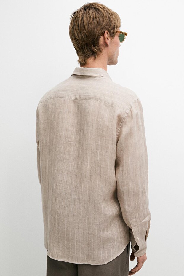 %100 keten gömlek - 3