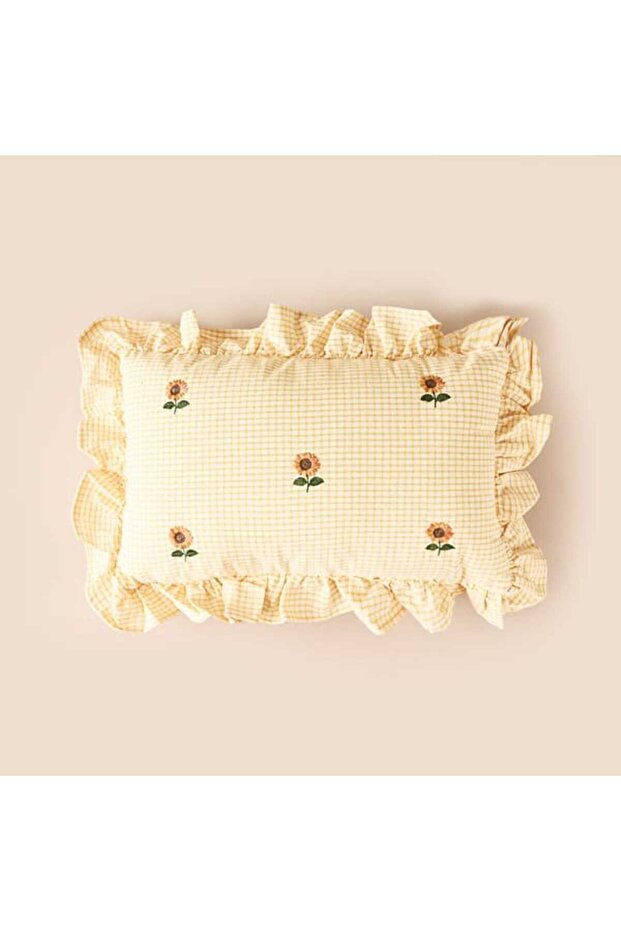 Soft Kras Cushion - Yellow / Ecru - 30X50 cm