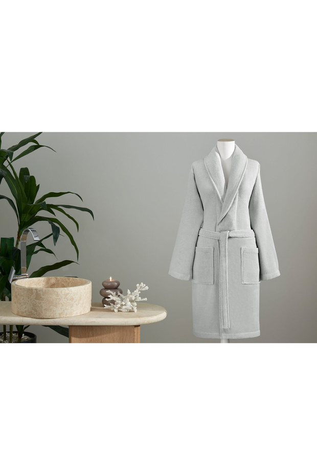 Colored Shawl Collar Bathrobe - 2