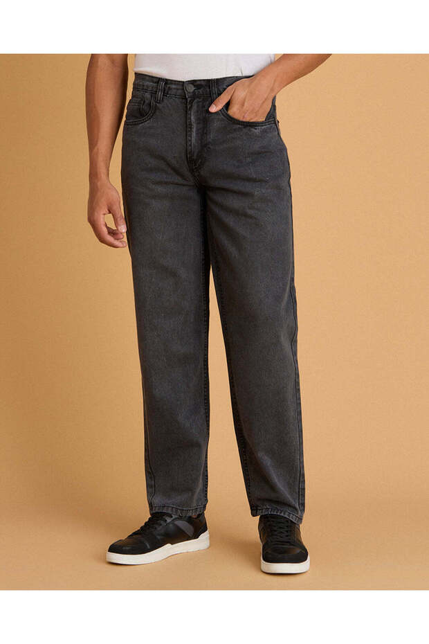 Men Black Baggy Fit Denim Jeans