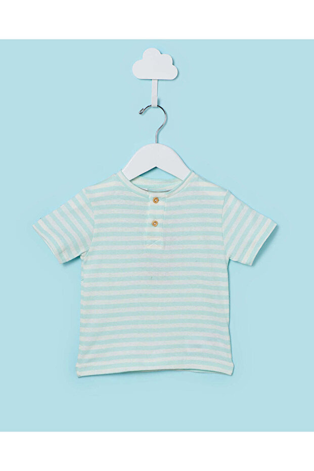 Infant Boys Mint Henley T-Shirt