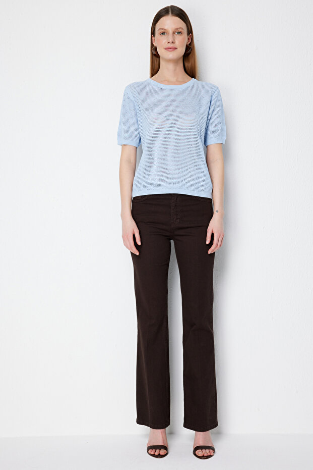 Zero Neckline Mesh Blouse - 4