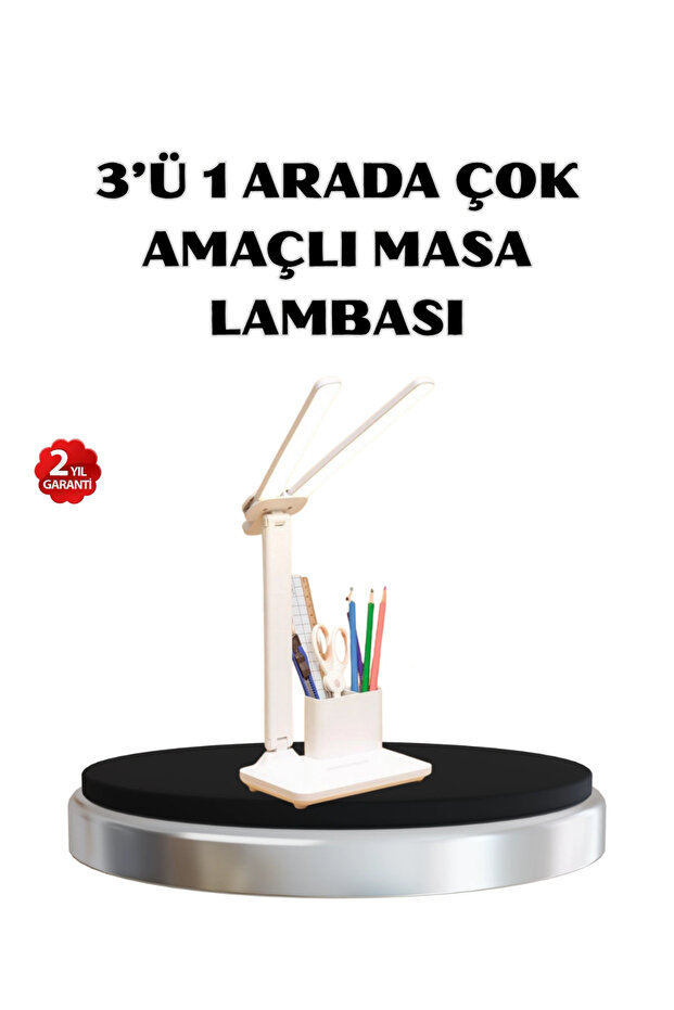 Desk Lamp with Pen Holder and Phone Stand – Dimmable Led Light, Eye-Friendly Design