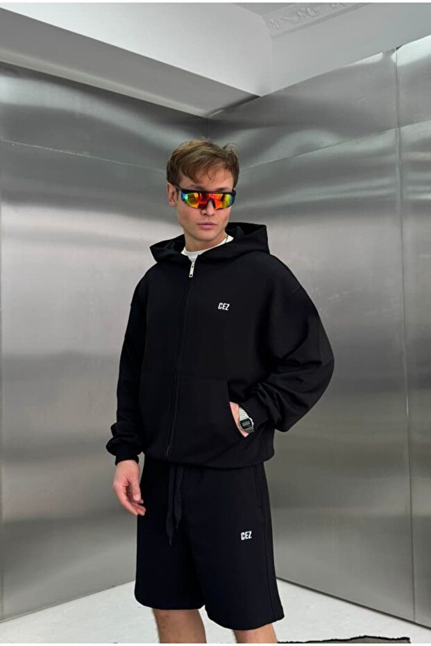 Cez Premium Nakışlı Oversize ZİP Çeket