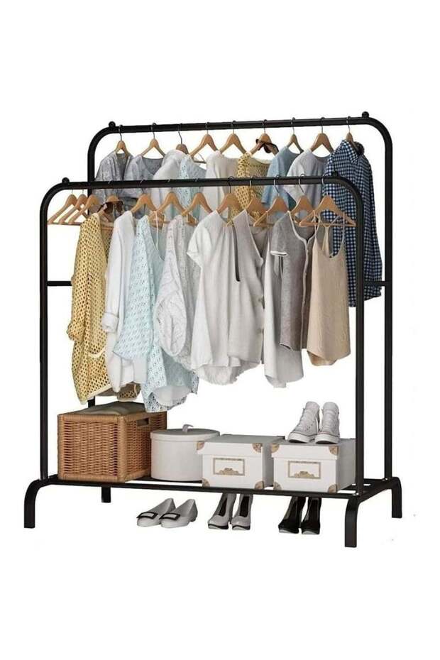 Double Clothes Hanger Black - 2