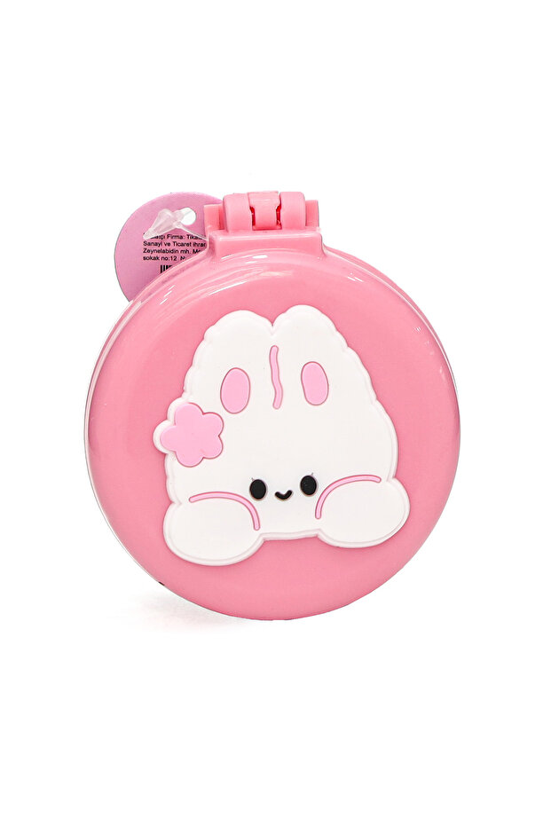 Mirrored Patterned Portable Cute Comb Pink - 1