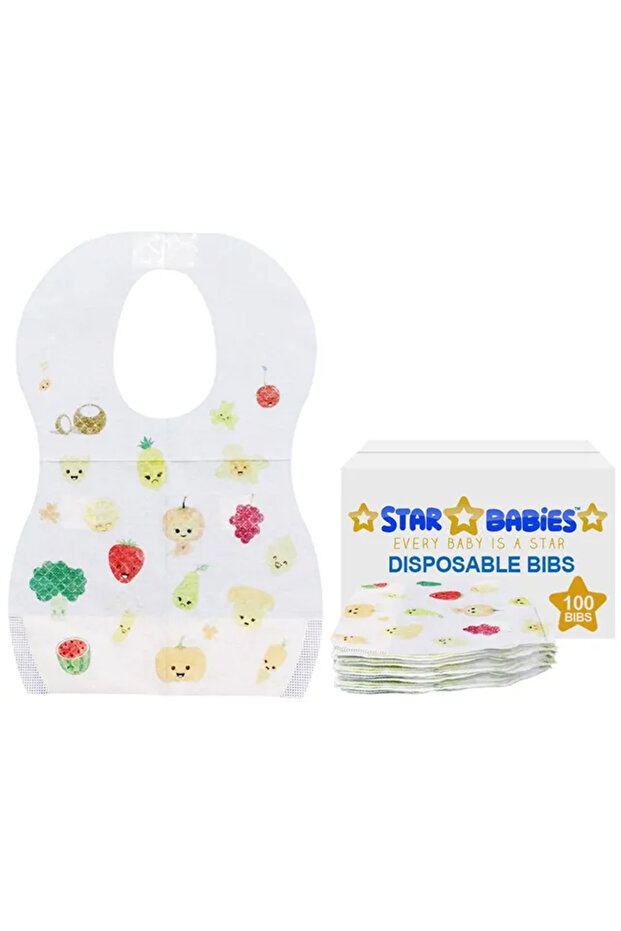 Fruit Printed Disposable Bibs Pack of 100