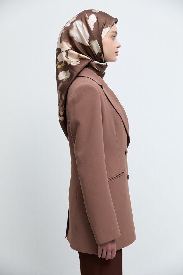 Kruvaze Basic Ceket - Fındık - 5