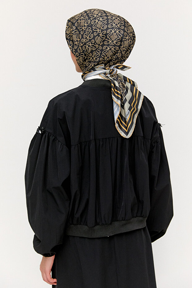 Çiçek Aplikeli Bomber Ceket - 7