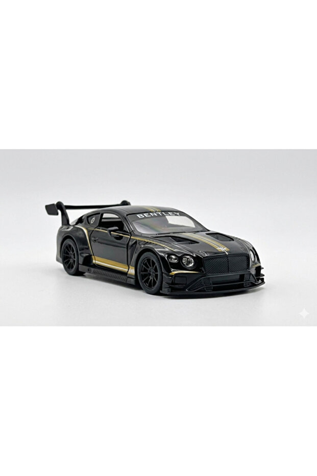 1:38 Scale Bentley GT Racing Diecast Car – Pull Back & Go with Opening Doors-Black