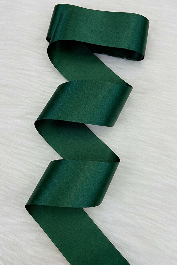 6 cm Emerald Green Single Sided Satin Ribbon 10 Mt, Bohça Dowry Engagement Jewelry Special Day Gift Decoration