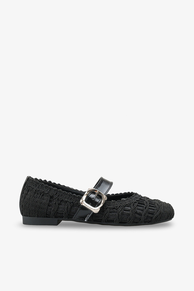 Anjali Women's Knitwear Ballet Flats - Black