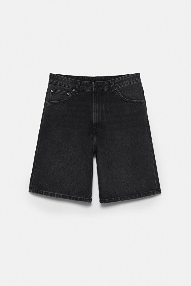 Baggy denim bermuda - 7