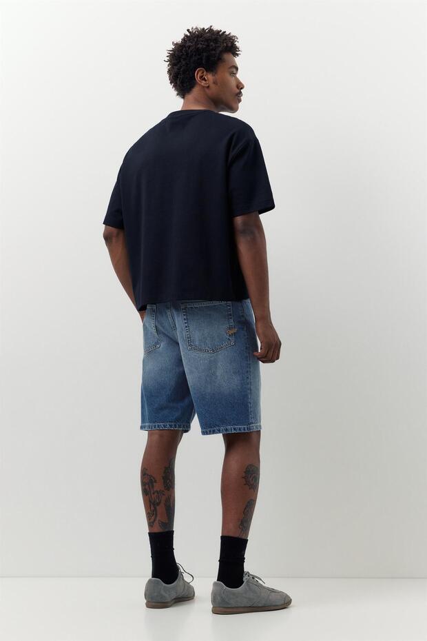 Baggy denim bermuda - 5