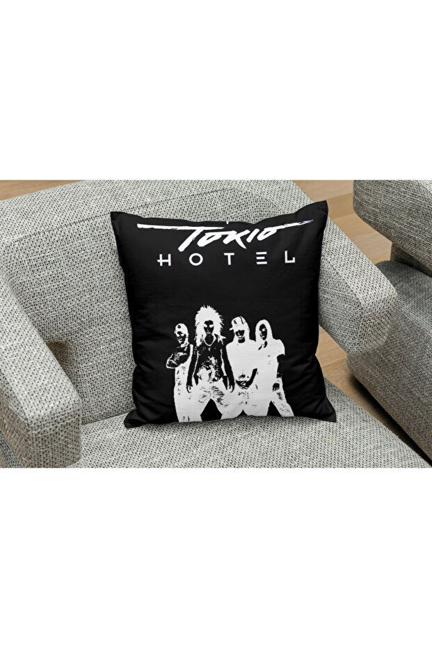 Owl Bag Tokio Hotel Black and White Style Patterned Design Square B0Ş Pillow Kilifi