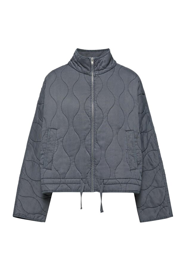 Dik yaka şişme mont - 4