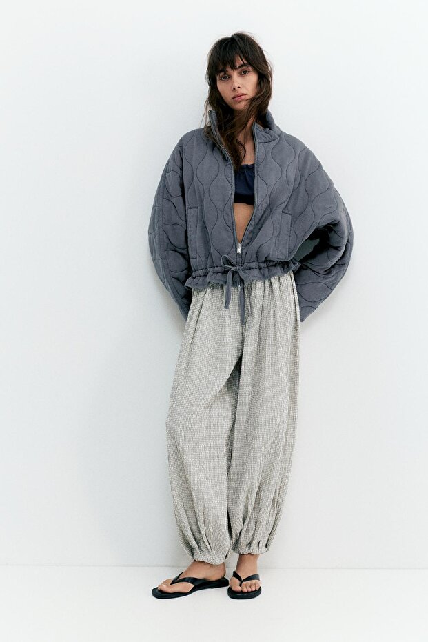 Dik yaka şişme mont - 3