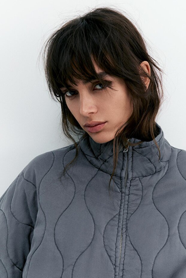 Dik yaka şişme mont - 7