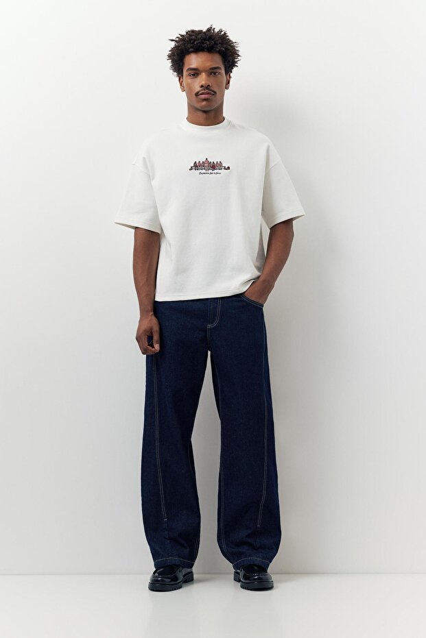 Kısa kollu nakışlı sweatshirt - 2