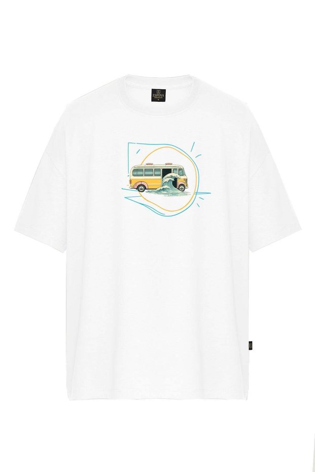 Unisex Bus Printed Oversized T-Shirt