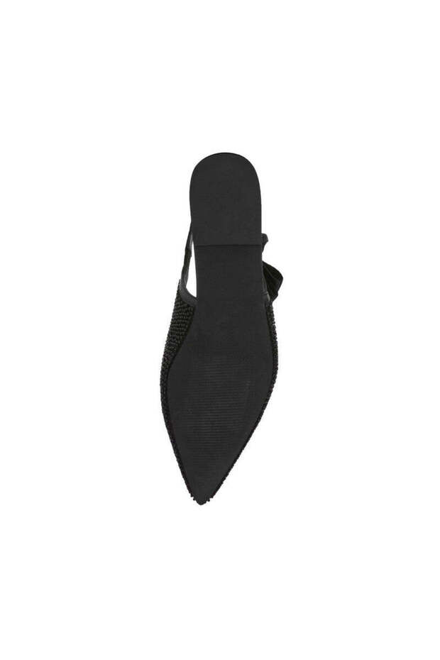 Olyvia-b Solid Black Low Heel Mules - 3