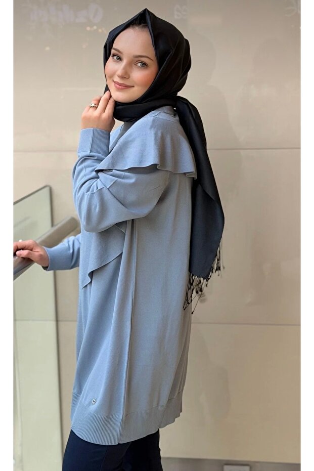 Mock Neck Asymmetric Mercerized Tunic