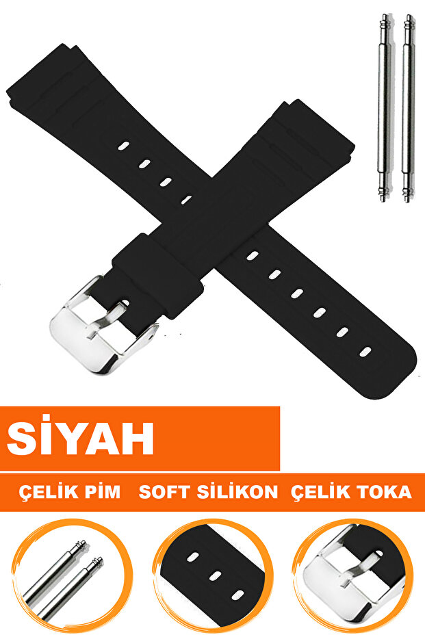F-91 / F-94 / F-105 Watch Compatible Soft Silicone Watch Band Strap Cs