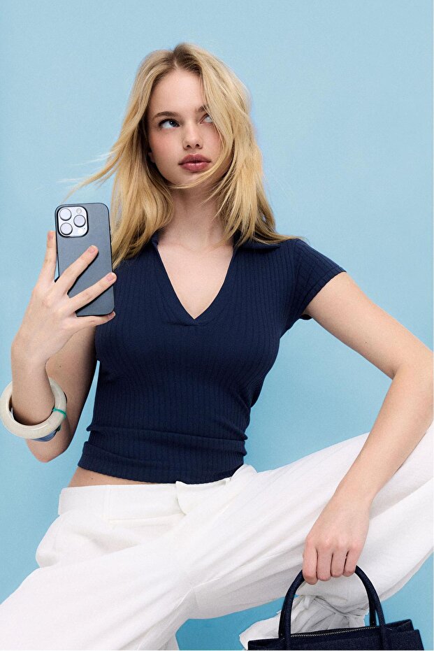 Basic seamless polo T-shirt - 1