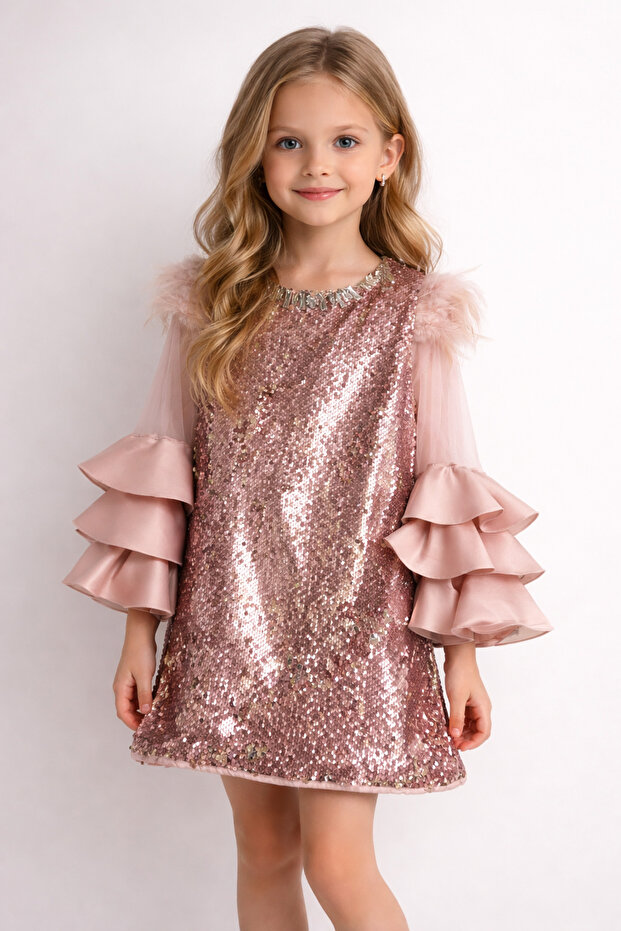 Sequined Girl's Evening Dress