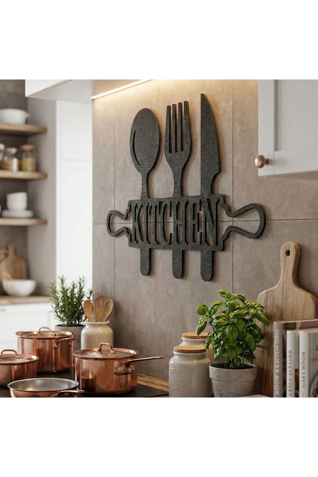 Kitchen Yazılı Mutfak Duvar Dekoru