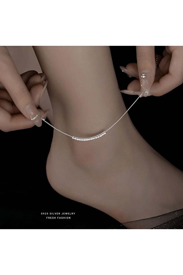 Dancing squares anklet, 925 sterling silver - 2