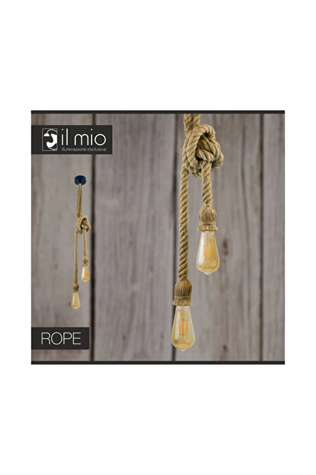 Pendul Rope, 2 x E27, natur - 4