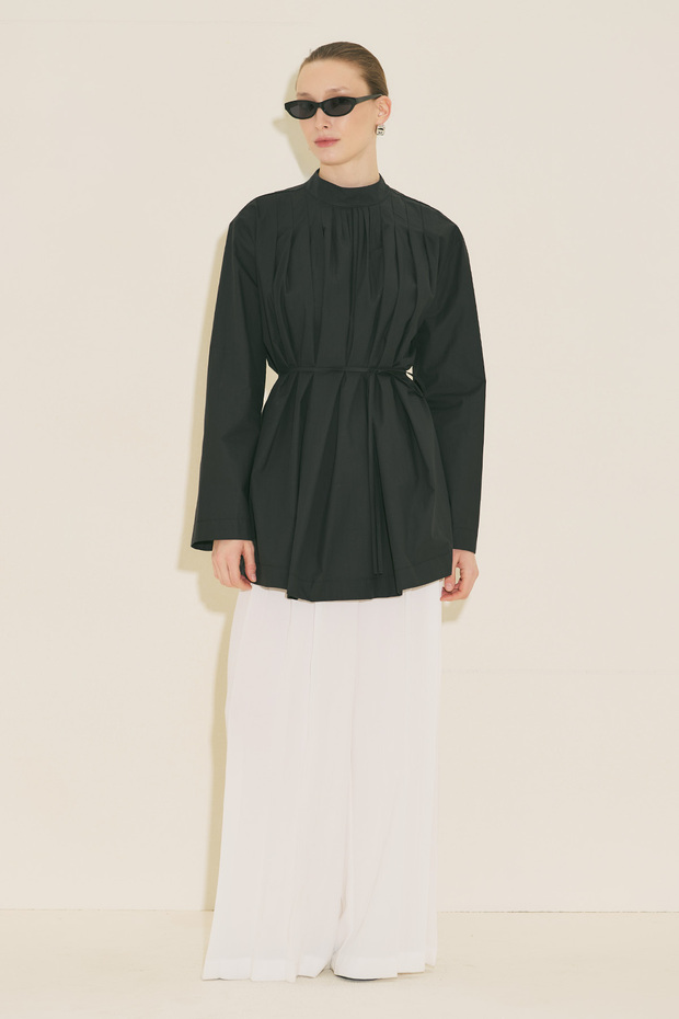 PLİSELİ TUNİK SİYAH - 3