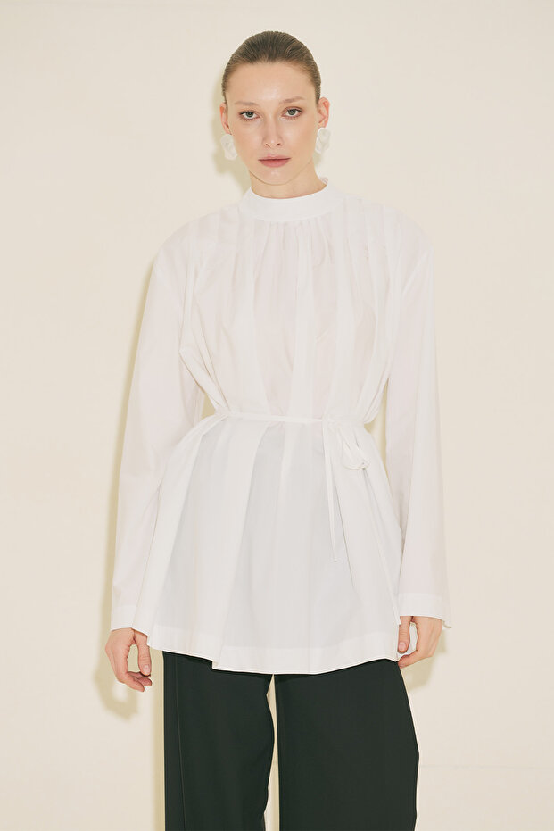 PLİSELİ TUNİK EKRU - 6