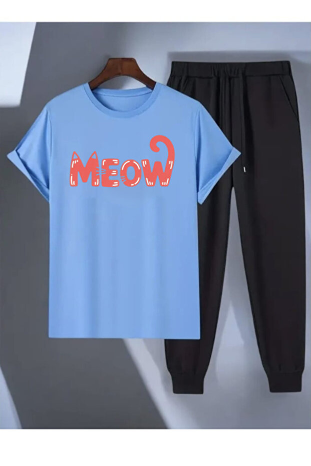 Meow Printed Oversized Tracksuit Set